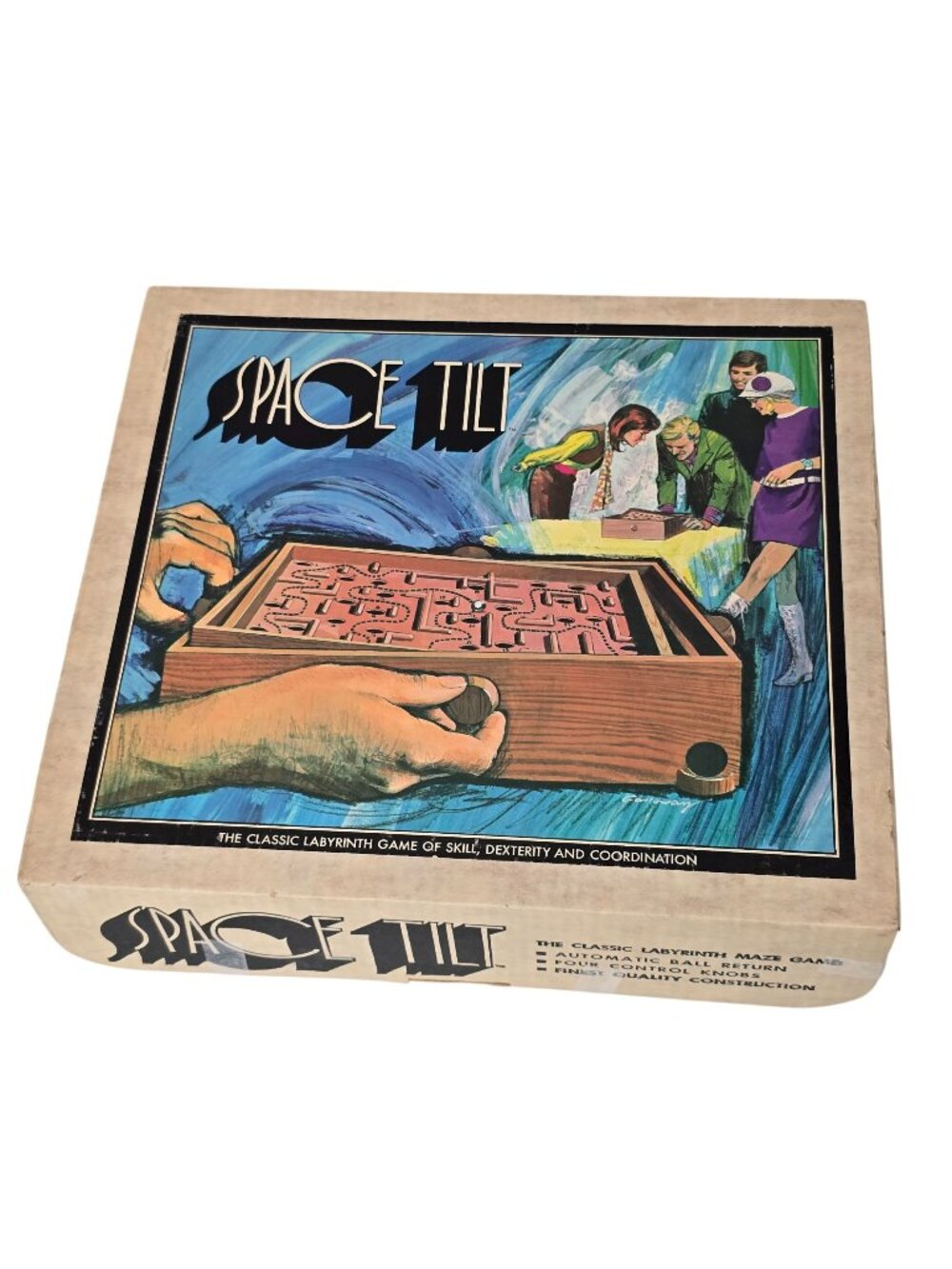 Space Tilt Classic Wooden Labyrinth Maze Game Pacific Game Co. No. 4025